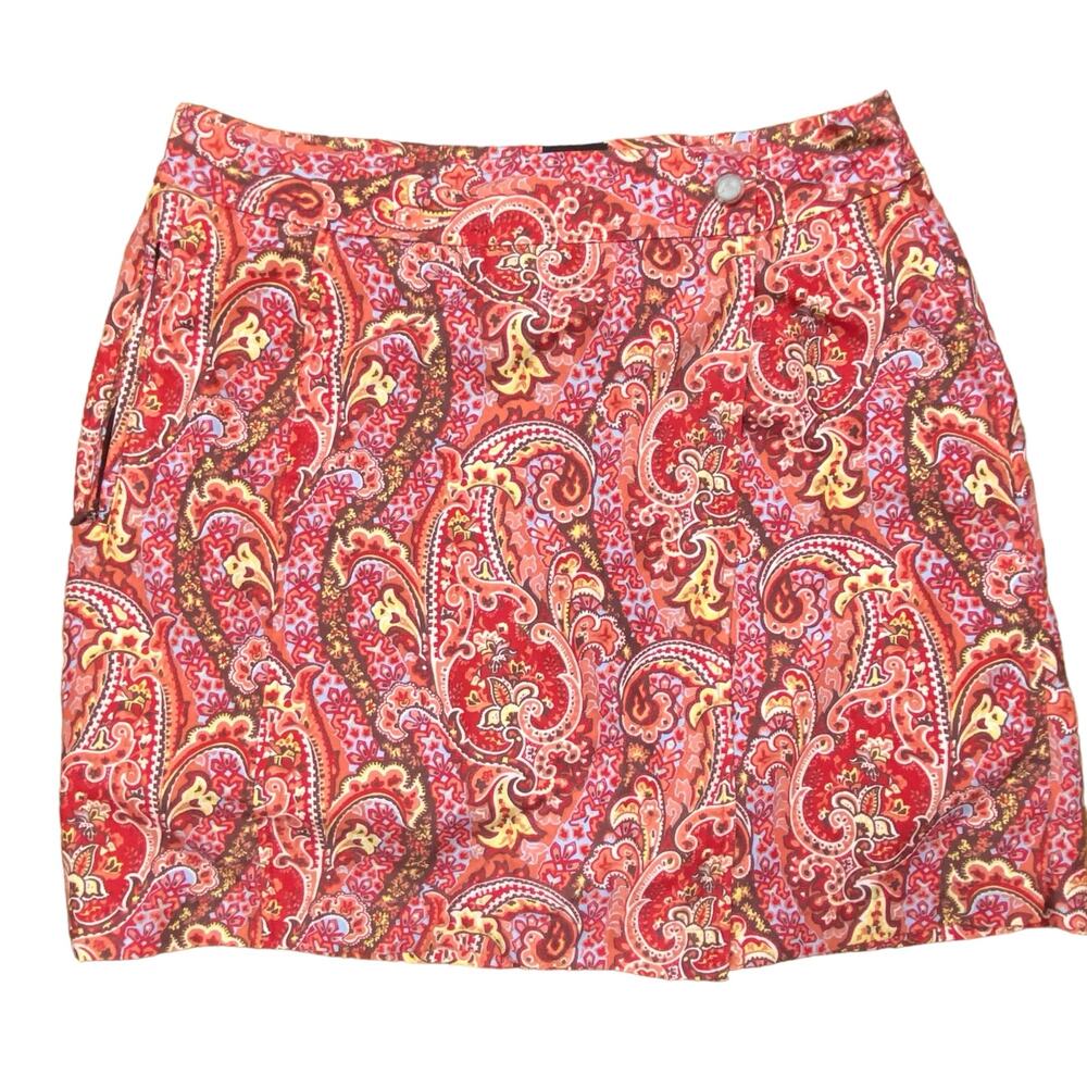 Athleta Orange Paisley Skort Size 4